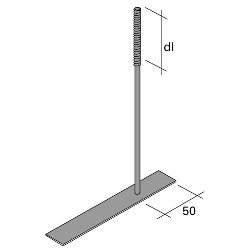 Muurplaat-anker M12 800PL225VD